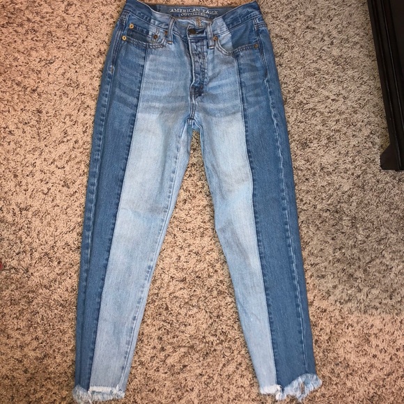 split denim jeans